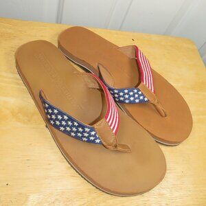 Smathers & Branson Old Glory American Flag Patriotic Flip Flops Mens Size 11